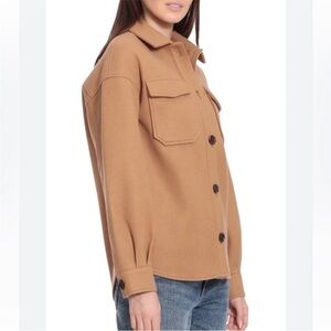 Avec Les Filles Oversized Boyfriend Shacket in Cognac Brown size L